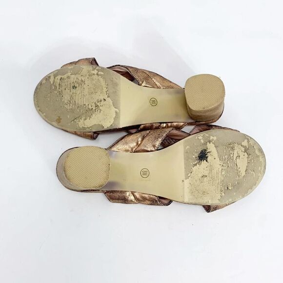 Amuse Society x Matisse Womens Shine On Gold Stacked Heel Slide Sandals Size 8 M - Picture 7 of 8